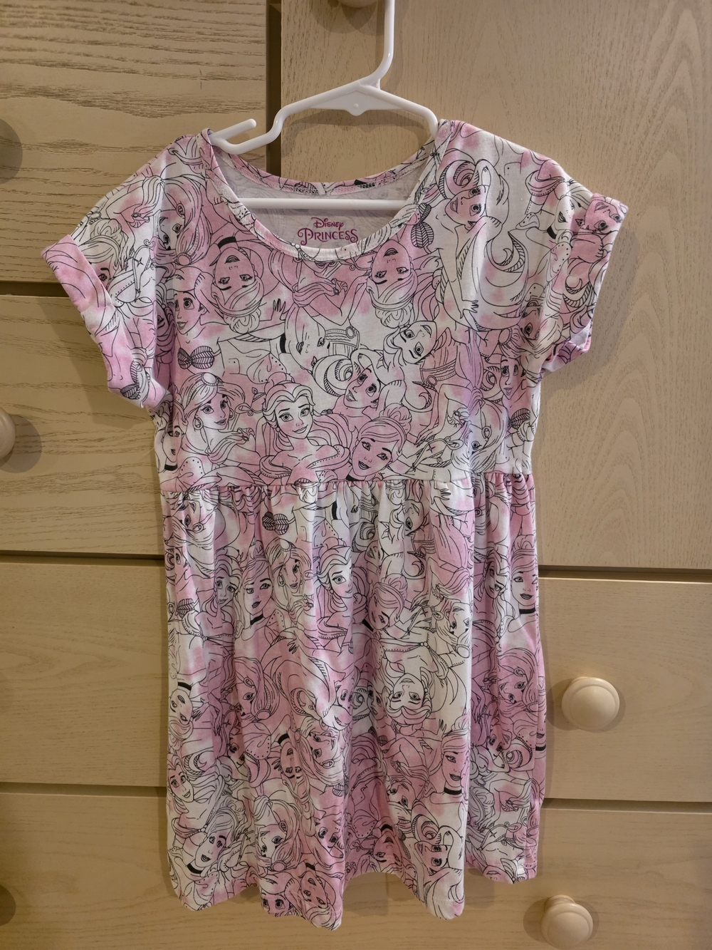 Pink & White Girls' Short Sleeve Dress